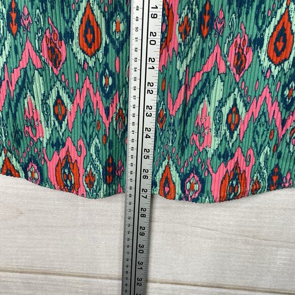 Savanna Jane Jacket Womens L Green Pink Floral Aztec Corduroy Button Up Boho - Picture 8 of 10